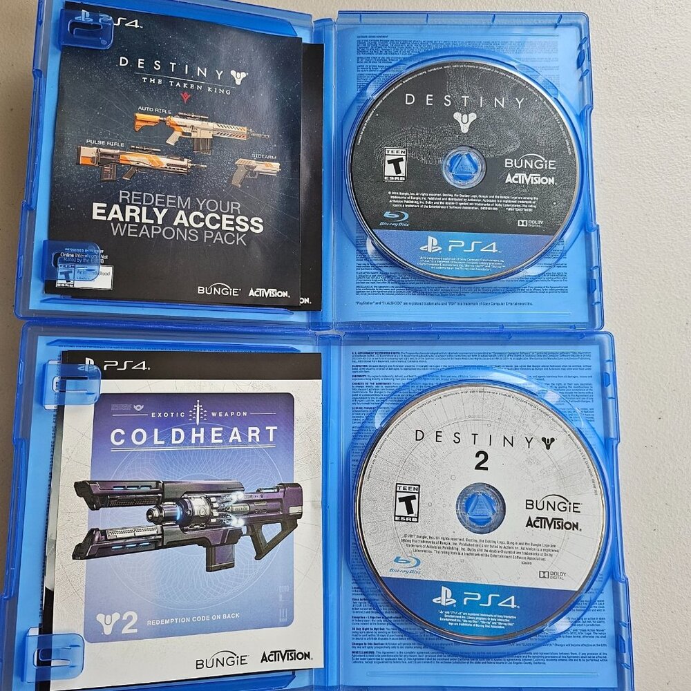 Destiny 1 & Destiny 2 PS4 Game Lot Complete w/ Case & Inserts Bungie Activision - Picture 3 of 6